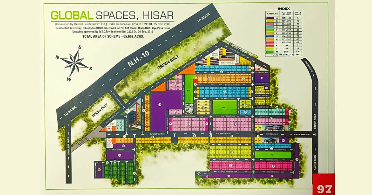 plot for sale in global space Hisar - deal acres - site map